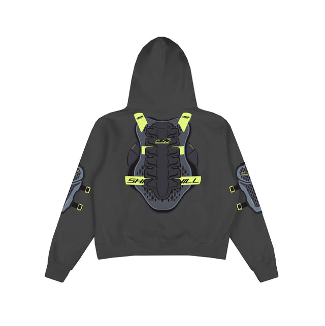 VINTAGE BLACK MOTOCROSS PROTECTOR HOODIE SLATE