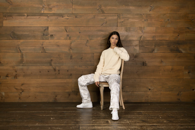 IVORY CREME COTTON RIB SWEATER