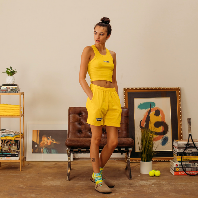 MATTE YELLOW SHORTS