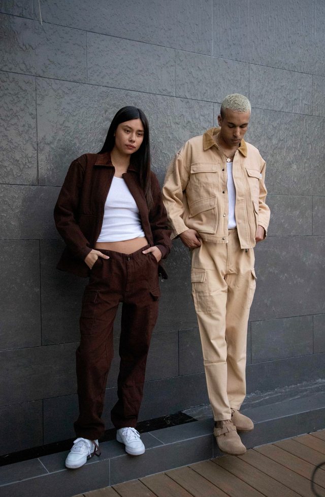 KHAKI 4 POCKET CANVAS CARGO JACKET