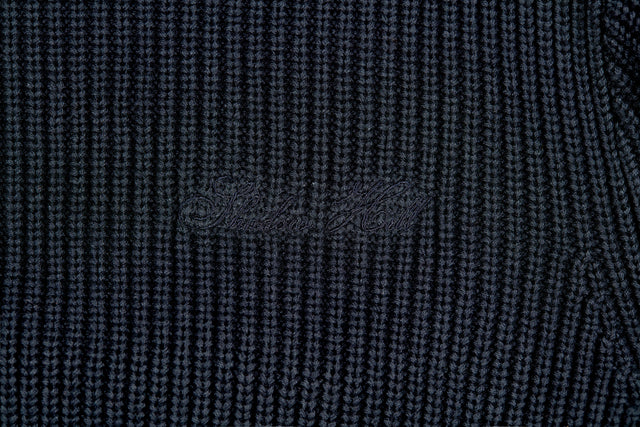 MIDNIGHT BLUE COTTON RIB SWEATER