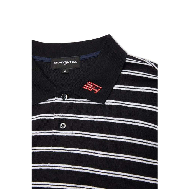 BLACK STRIPED POLO