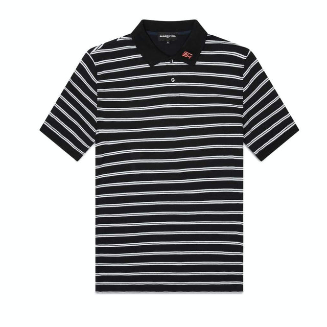 BLACK STRIPED POLO