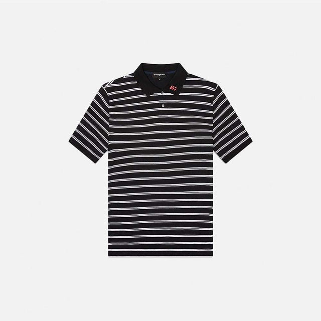 BLACK STRIPED POLO