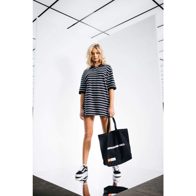 BLACK STRIPED POLO