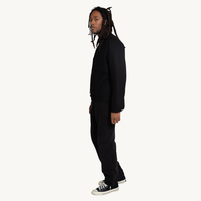 STALLION BLACK WOOL ZIP JACKET