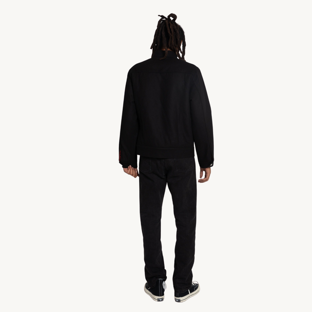 STALLION BLACK WOOL ZIP JACKET