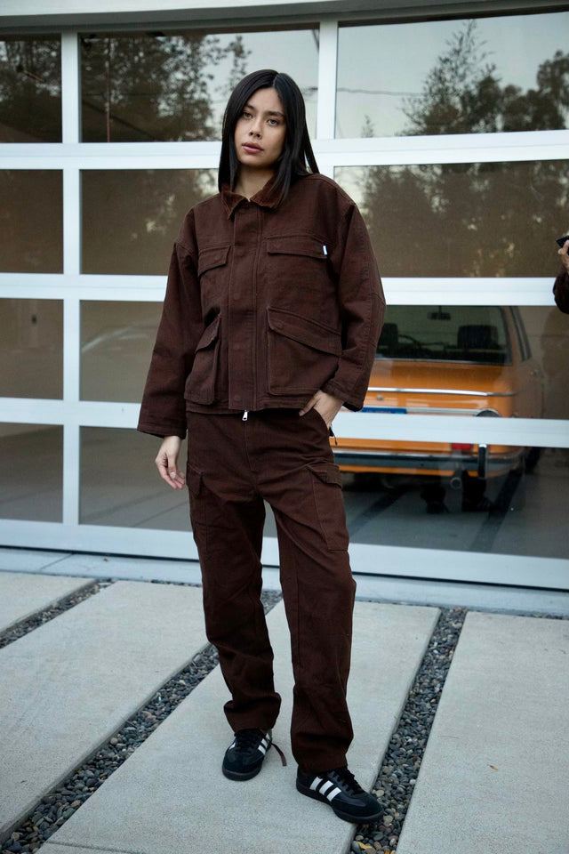 BROWN 4 POCKET CANVAS CARGO PANT