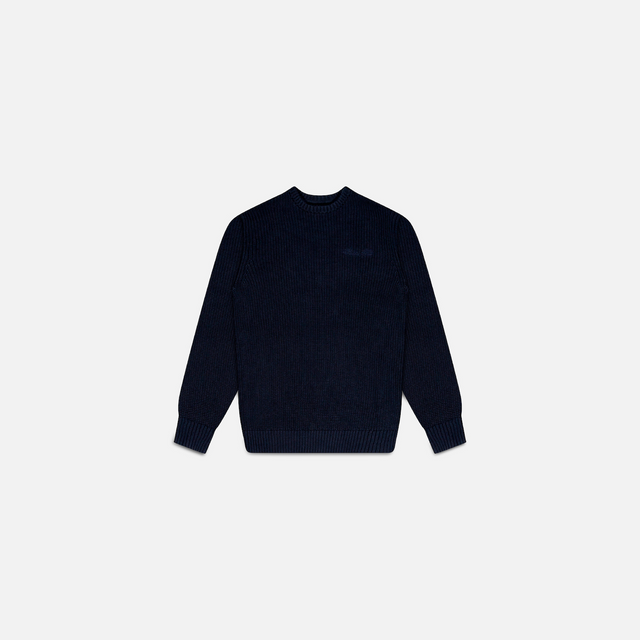 MIDNIGHT BLUE COTTON RIB SWEATER