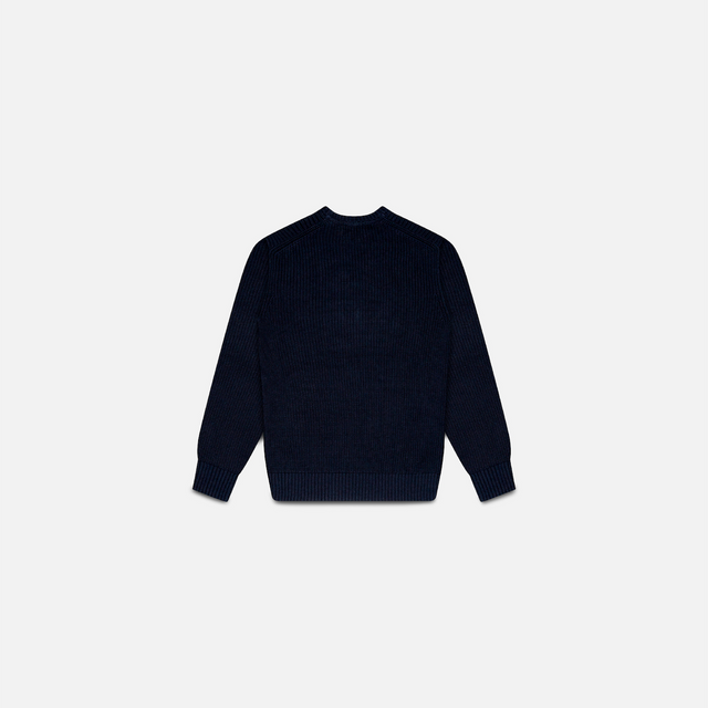 MIDNIGHT BLUE COTTON RIB SWEATER