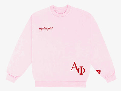 UCI ALPHA PHI X SHADOW HILL SWEETHEARTS' WEEK CREWNECK & BABY TEE