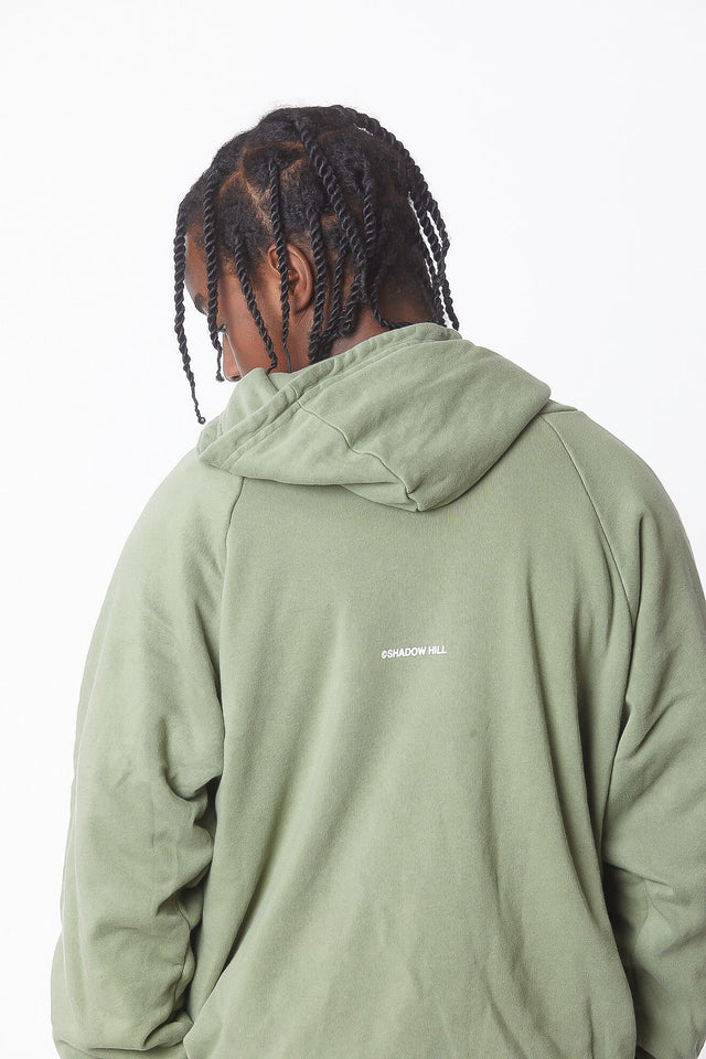 VINTAGE OLIVE THERMAL LINED ZIP-UP