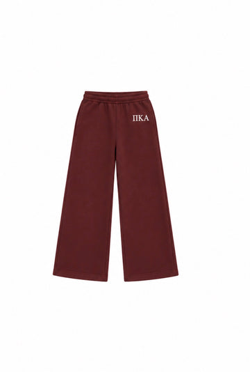 WFU PIKE X SHADOW HILL BURGUNDY WIDE LEG SWEATPANTS