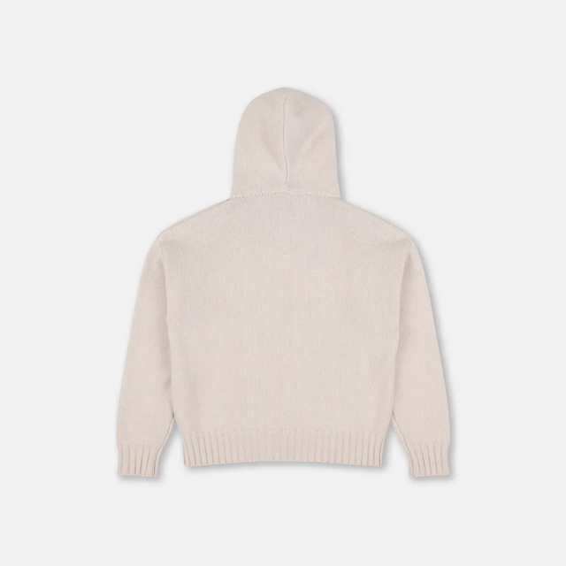 OATMEAL CASHMERE KNIT HOODIE