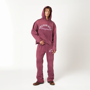 Vintage Burgundy Blue Jeans Hoodie - ShadowHillUSA