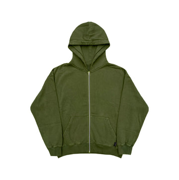 VINTAGE OLIVE THERMAL LINED ZIP-UP