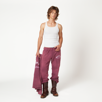 Vintage Burgundy Blue Jeans Sweatpants - ShadowHillUSA