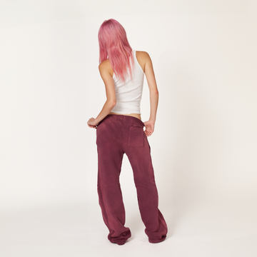 Vintage Burgundy Blue Jeans Sweatpants - ShadowHillUSA