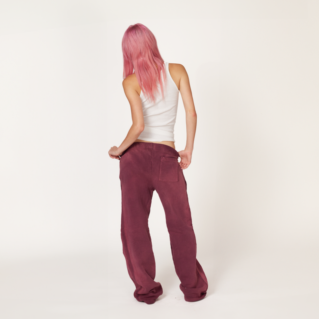 Vintage Burgundy Blue Jeans Sweatpants