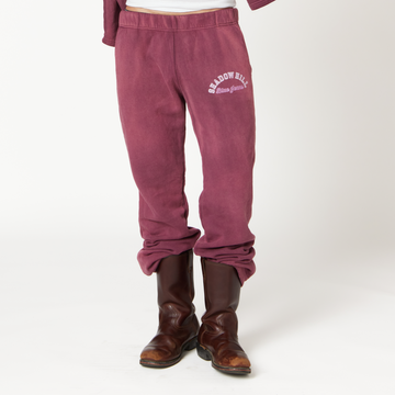 Vintage Burgundy Blue Jeans Sweatpants - ShadowHillUSA