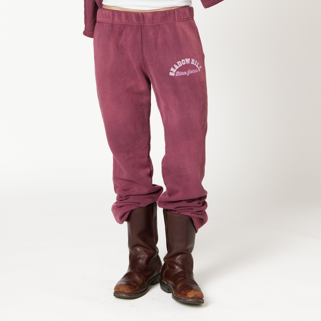 Vintage Burgundy Blue Jeans Sweatpants