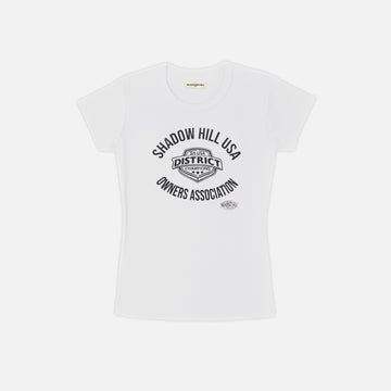 Vintage White District Champion Baby Tee - ShadowHillUSA