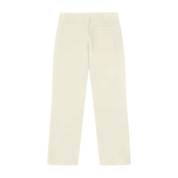 Cream/off-white fleece sweatpants, back view with single patch pocket.