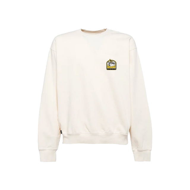 IVORY SPIRIT RACER REVERSE COLLAR CREWNECK