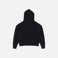 WARM BLACK CASHMERE KNIT HOODIE - ShadowHillUSA