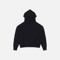 WARM BLACK CASHMERE KNIT HOODIE - ShadowHillUSA