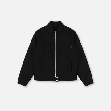 STALLION BLACK WOOL ZIP JACKET