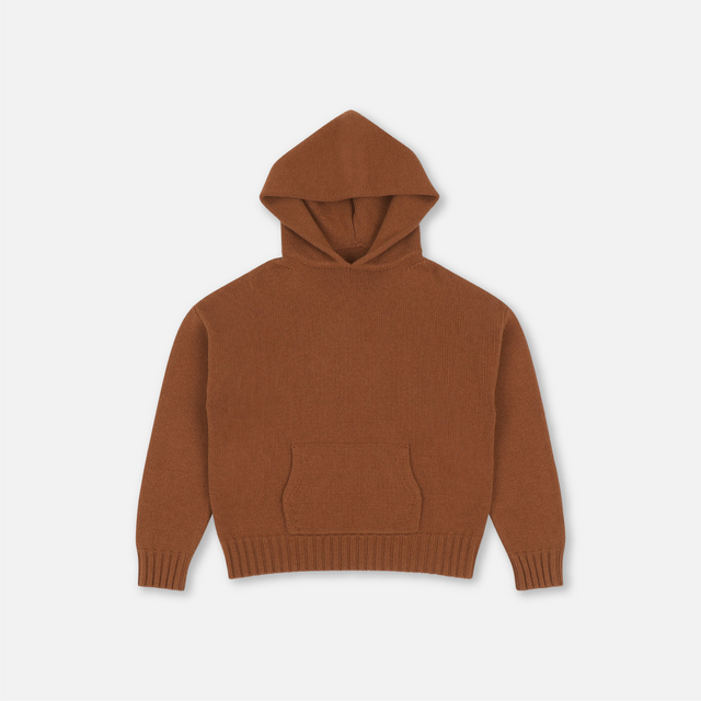 DARK PINE CASHMERE KNIT HOODIE