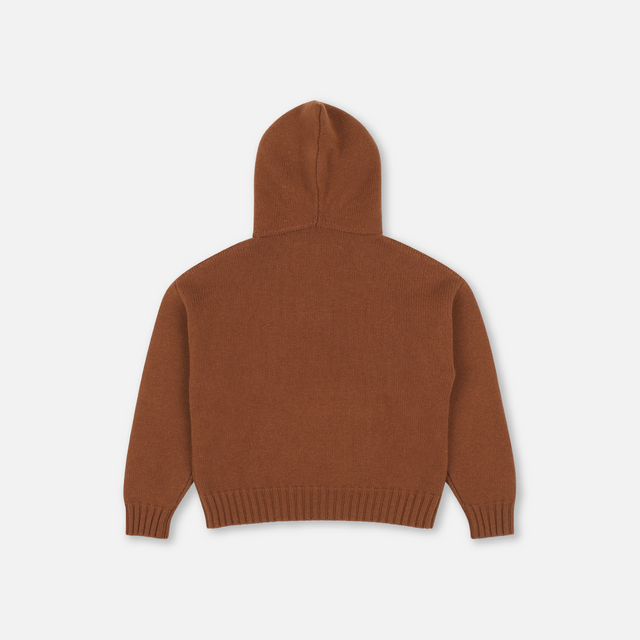 DARK PINE CASHMERE KNIT HOODIE