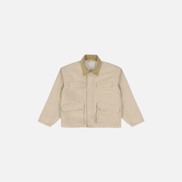 KHAKI 4 POCKET CANVAS CARGO JACKET