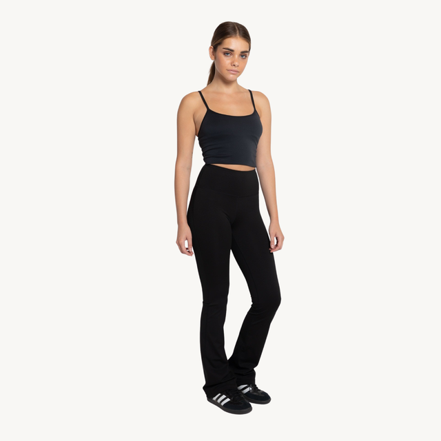 Black Leicra Flare Leggings