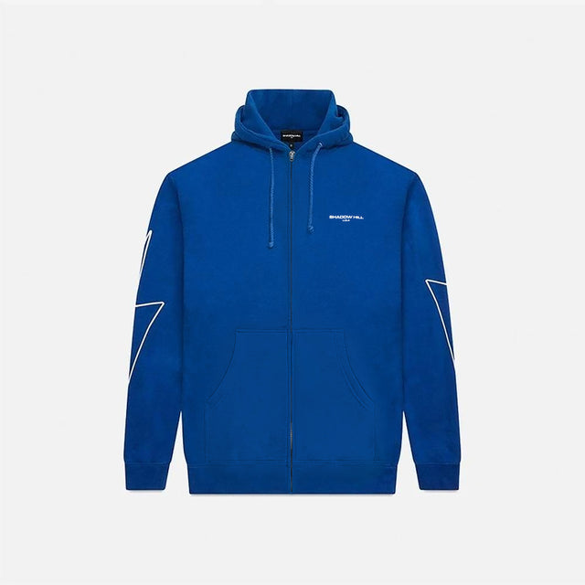 WHITE COBALT FLASH ZIP-UP HOODIE