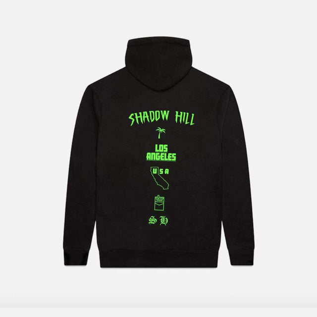 NEON GREEN PUFF PRINT OVERSIZED MERCH HOODIE