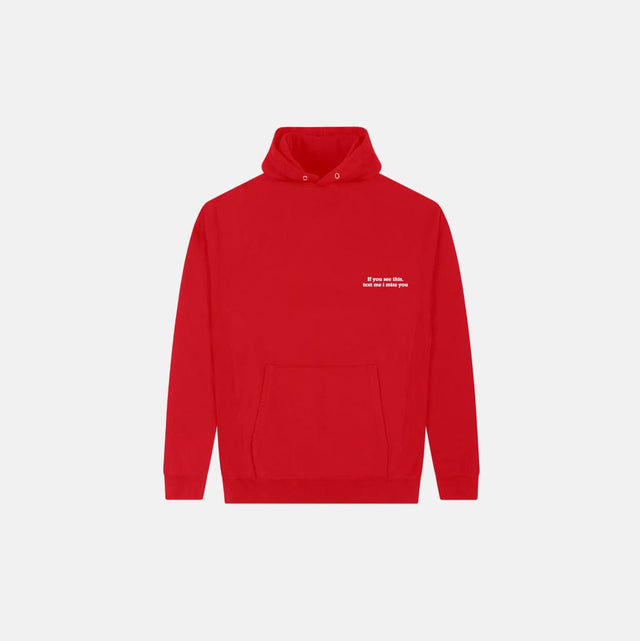 RED TXT ME HOODIE